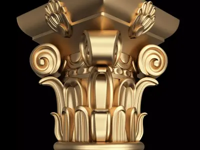 Carved Capital 0602 Low-poly 3D model