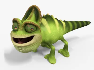 Chameleon Toon Rigged Low-poly 3D model
