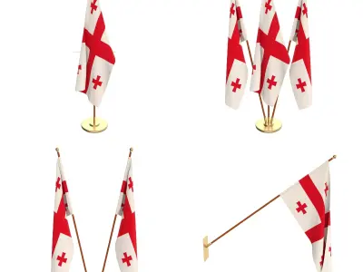 Georgia Flag Pack 3D model