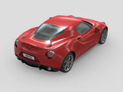 Alfa Romeo 4C 2014 Low-poly 3D model