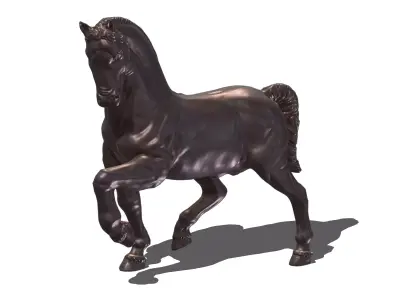 Horse Statue Low Poly PBR Realistic Low-poly 3D model