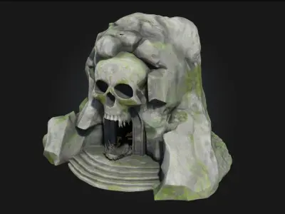 Skull Mountain Entrance  Gateway to Dark and Mysterious Realms 3D model