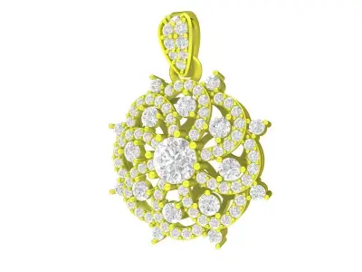 A7463 HongKong Style Luxury Diamond Women Pendant 3D print model