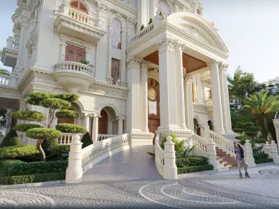 High Detailed Palace Exterior 3D Model 3D model