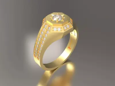 Mens Diamonds Ring 3D print model