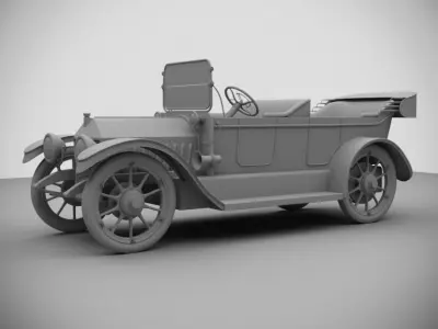 Vintage Antique Car-2 Low-poly 3D model