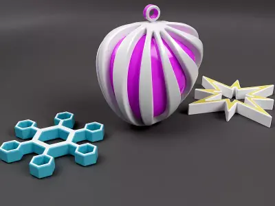 3d printable xmas ornaments set 3D print model