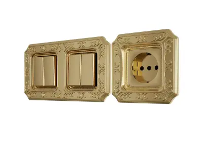 Classic plug socket switch Low-poly 3D model