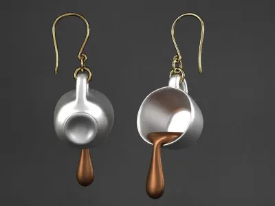 earrings spoon dripping 3D model