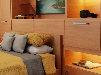 Bedroom isometric 3D model purchase