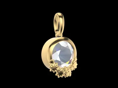 Stars Diamond Pendant 3D print model