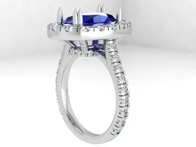 Oval Halo Ring 4547 3D print model