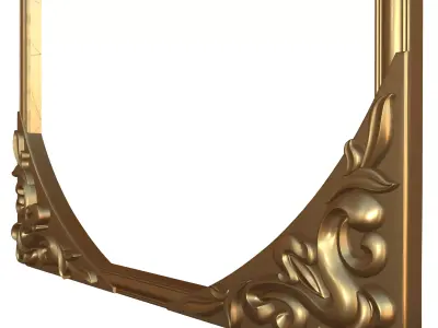 Frame Mirror Ornamental Art Nouveau - 3 Materials - Vol 07 3D model