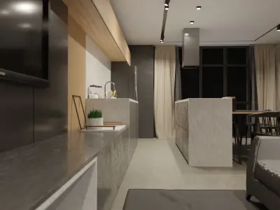 Photo Realistic Interior Scene Low-poly 3D model