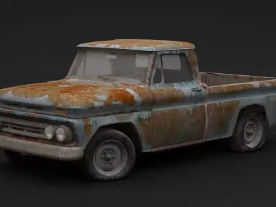 Rusty Old Pickup 3D model