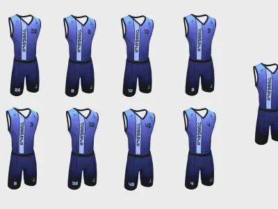 Basketball Fantasy Team Deepers Uniform - Character Design Low-poly 3D model