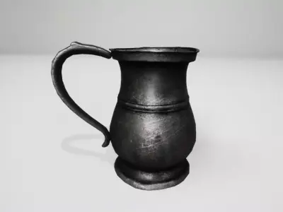 31- wine jug iron medieval UE4 Free low-poly 3D model