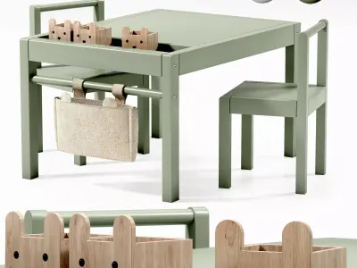 Kids Play Table Set 3D model