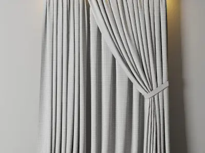 Low Width Curtains Classic 01 Low-poly 3D model