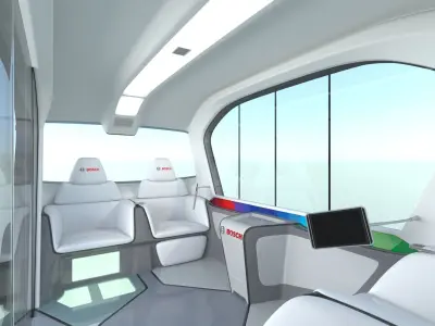 Electric Bosch IoT Shuttle with Interior 3D model