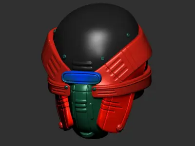 helmet high poly sculpt 3d printable ver 7 3D model 3D model 37
