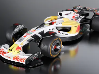 Formula 1 Car  - White Concept 3D model