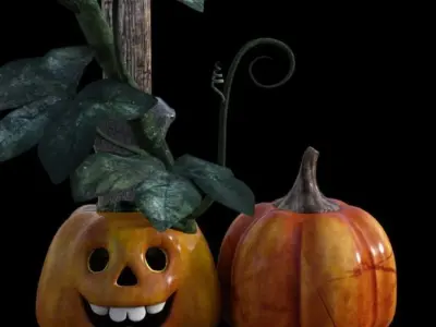 Avenue Halloween Pumpkn Low-poly 3D model