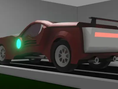 low poly concept sport car Low-poly 3D model
