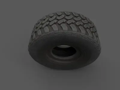 Black Tire Low-poly 3D model