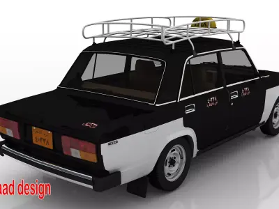 vaz 2105 taxi cairo 1990 3D model