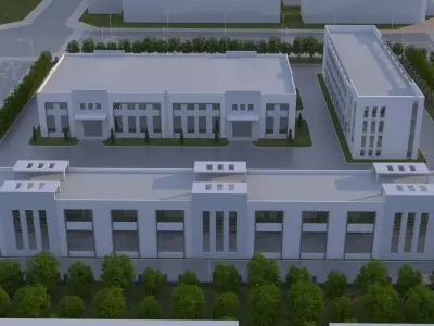 industrial building 3D model 2