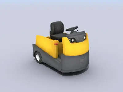 Tow Tractor Low-poly 3D model