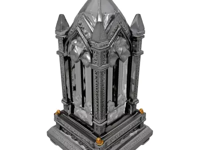 Ornate Gothic Crystal Gemstone Object Low-poly 3D model