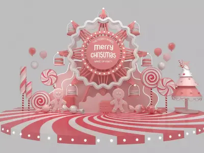 the ferris wheel art shoppingmall decoration stage design  3D model