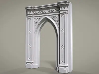 Highpoly Gothic Portal - type 3 3D model