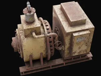 Old Rusty Generator Low-poly 3D model