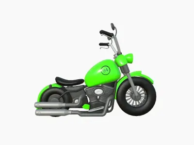 Motorcycle Cartoon A04 Green Racing - Custom Vehicle Design Low-poly 3D model