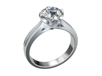 Tulip Style Engagement Ring CAD STL File-CC101 3D print model