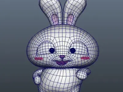 rigging rabbit 3D model