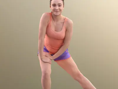 Nelly 10741 - Athletic Woman Stretching Low-poly 3D model