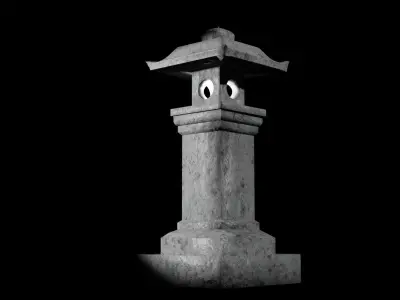 Japanese stone lamp Free 3D model