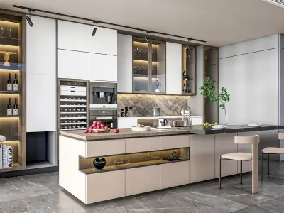 Kitchen Modern interior  0057 3D model