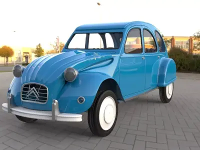 Old machine Citroen high poly model plus ready for print 3D print model