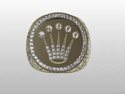 Rolex Ring Full Stones  3D print model