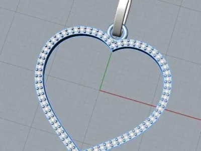 DIAMOND HEART SHAPED PENDANT FOR PRINTING AND CASTING 3D print model