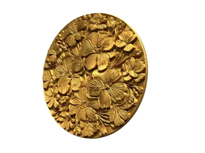 Classic circular carved decor ornament 11 3D print model