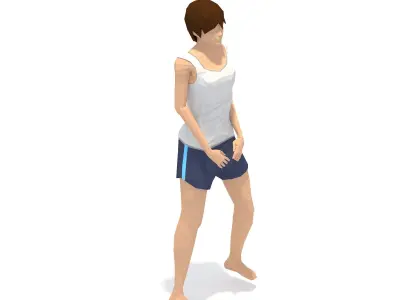 Triangle Pose  Yoga Exercise Woman Animation Low-poly 3D model