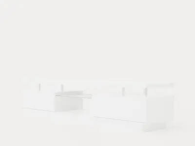 Jugansbo TV Bench 180 Cm 2 Shelves Led Lighting Low-poly 3D model