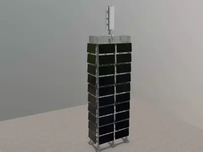 Vertical Solar Panel Tower Type-1 3D model