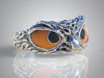 Owl Ring  3D printable model 0244 3D print model